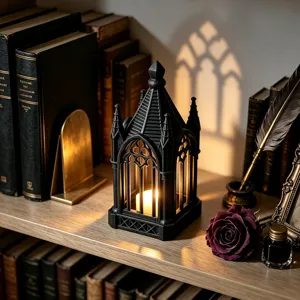 Gothic style LED candle lantern night light vintage desktop home party decor spooky ornament