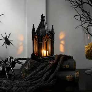 Gothic LED candle lantern desktop night light Halloween party home decoration ornament