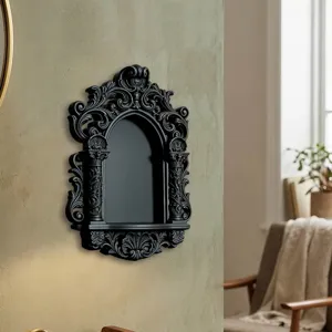 Gothic stil schwarzes 3D Wandregal vintage Heimdekoration Wanddisplay Regal Deko