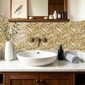 Adhesivo de azulejos de película de cristal impermeable adhesivo de pared decorativo