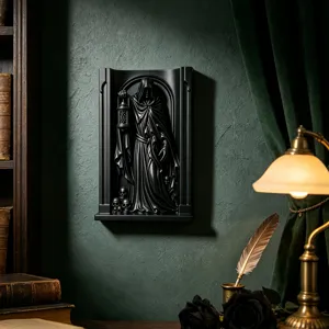 Gotisches Wandregal schwarze Sensenmann Skulptur 3D Wanddeko Halloween Party Heimdekoration