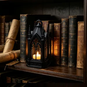 Gothic LED candle lantern night light vintage tabletop ornament for party home decor