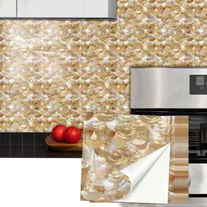 Adhesivo para azulejos impermeable con motivo de concha para salpicadero cocina.