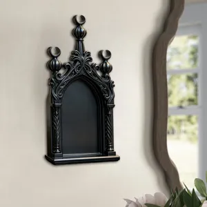 Gotisches schwarzes Wandregal dunkle akademische Heimdekoration Wandbehang Skulptur
