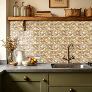 Adhesivo de azulejos de película de cristal salpicaduras cocina papel pintado impermeable.