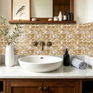 Pegatinas de azulejos de pared para pegar, protector contra salpicaduras escamas de pescado