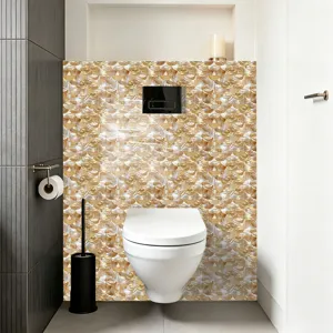 Adhesivo de azulejos escamas de pez doradas papel pintado impermeable para pared de bano
