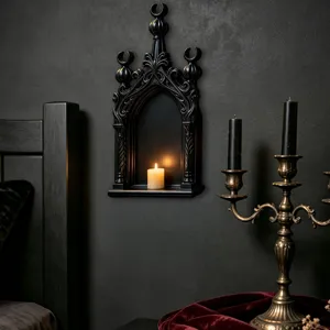 Gotisches schwarzes Wandregal 3D Deko hängend für stimmungsvolle Raumgestaltung Gothic