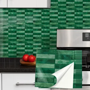 Grüne Mosaik Fliesenaufkleber zum Abziehen und Aufkleben Küchenrückwand wasserdicht 1 Stk