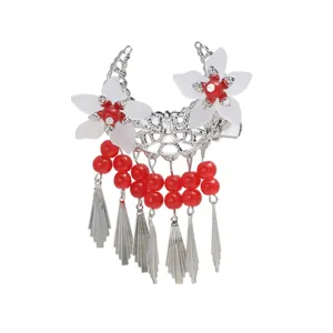 Traditional Chinese Style Hair Clip Tassel Flower Moon Hairpin Ethnic Hair Accessory