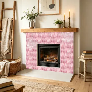 Adesivi per piastrelle rosa carta da parati adesiva impermeabile per camino decorazione