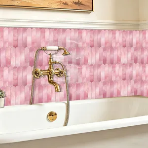 Rosa Marmor Fischschuppen Fliesenaufkleber Kristallfolie wasserdichte Wanddekoration Bad.