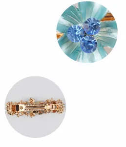 Korean style alloy women hair clip with sparkling rhinestones, durable spring clip back.