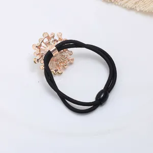 Chouchou de cheveux fleur strass style coréen mode attache queue de cheval élastique