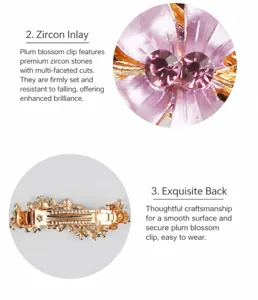 Korean style alloy hair clip for women with sparkling zircon details spring clip hairpin accessory
