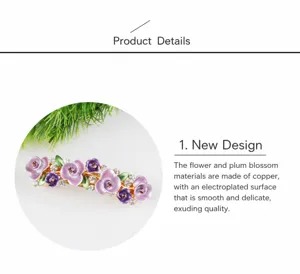 Exquisite floral spring hair clip detail, elegant alloy hair accessory for women and girls.