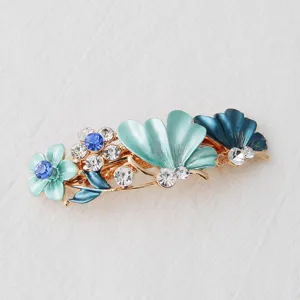 Korean Alloy Rhinestone Flower Hair Clip Elegant Spring Hair Barrettes Fashion Hair Accessories For Women