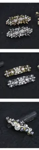 Elegant rhinestone hair clips spring barrettes sparkling crystal floral hair accessories