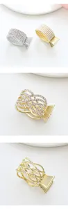 Rhinestone hair claw clips set, elegant metal pearl hair accessories for women and girls daily use.