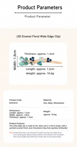 Elegant alloy floral hair clip for women, stylish side clip rhinestone hair accessory detail.