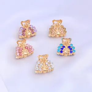 Minimalist Metal Rhinestone Hair Claw Mini Small Bangs Claw Clip Korean Style Fashion Hair Accessories For Women