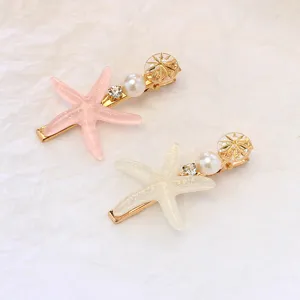 Handmade starfish hair clip sweet duckbill clip stylish side hair accessories for women