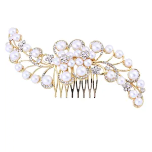 Braut Perle Strass Haarkamm Hochzeit Legierung Einsatz Haaraccessoire für elegante Damen