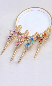 Metal rhinestone enamel flower duckbill hair clip elegant fashion hair accessories for women