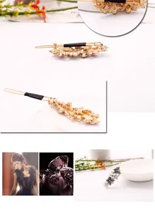 Élégante pince à cheveux florale de style coréen avec strass scintillants, accessoire coiffure.