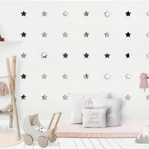 Adesivi da Parete Stella Specchio Acrilico 3D Autoadesivi Decalcomanie Decorative per Soggiorno Camera per Bambini