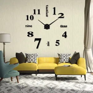 Moderne minimalistische DIY 3D Wanduhr Wohnzimmer Dekoration große stumme Acryl Spiegel Uhr