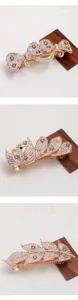 Rhinestone bow hair clip crystal barrette sparkling floral hair accessories for women.