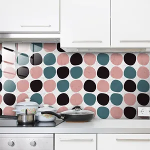 Kitchen tile sticker self adhesive retro polka dot wall paper for modern home decor detail