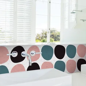 Retro self-adhesive wall sticker tile decal for kitchen and bathroom interior home decor.