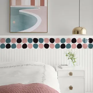 Self-adhesive tile sticker retro wall decor wallpaper for kitchen bathroom home interior renovation