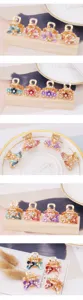 Mini pinces à cheveux fleur en strass mignon petit accessoire métallique pour femmes et filles
