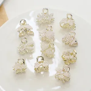 Stile Coreano Dolce Mini Artiglio per Capelli Perla Lega Carino Animale Fiore Fermaglio per Capelli Accessori per Capelli Donna