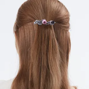 Pince a cheveux ressort rose style sombre coreen epingle cheveux tissu pour femme accessoires
