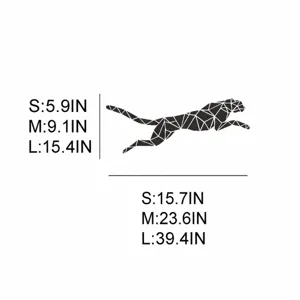 Geometric leopard wall sticker acrylic 3D cheetah size chart for kids room decoration