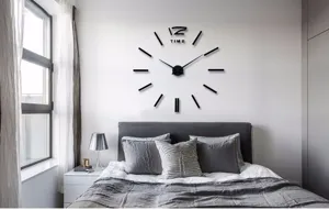 Modern minimalist DIY wall clock large acrylic mirror wall sticker for bedroom decor