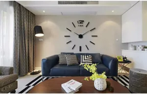 Large 3D DIY acrylic wall clock modern minimalist decorative mirror clock for living room