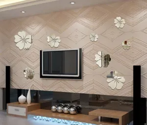 3D acrylic mirror flower wall stickers for living room bedroom home decor DIY decorative decals