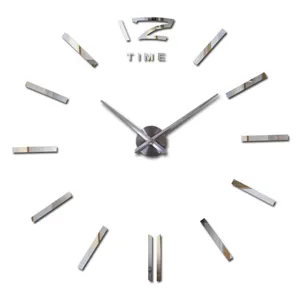 Modern 3D acrylic DIY wall clock large mirror surface sticker for modern home decor