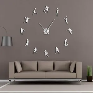 Gran Reloj de Pared Acrílico de Baloncesto DIY Moderno Silencioso Decoración Salón