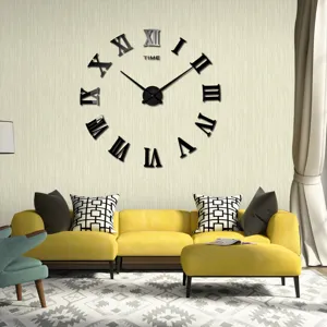 Moderne 3D DIY Romeinse cijfers wandklok grote spiegel muursticker voor woonkamer decor