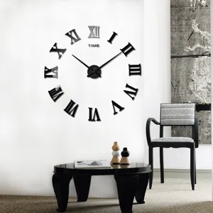 DIY 3D romeinse cijfers acryl spiegel wandklok moderne woondecoratie grote klok voor woonkamer