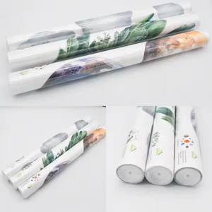 Self-adhesive waterproof wallpaper rolls with modern cloud leaf space patterns for home decor.