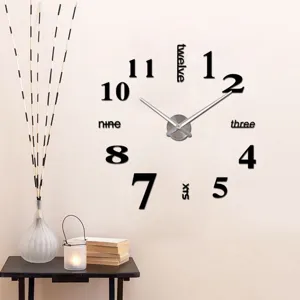 3D DIY Acryl Spiegel Wanduhr große moderne Design Heimdekoration für das Wohnzimmer