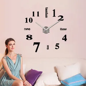 Große DIY Acryl Spiegel Wanduhr für Wohnzimmer moderne Dekoration XXL Wanduhr Design.