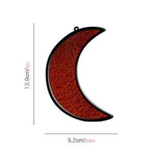 Dettaglio decorazione appendiabiti per finestra acrilico vetro colorato luna crescente rossa